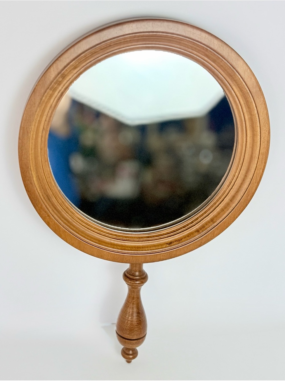 19" Vintage Tell City Chair Co Solid Maple #48 Andover Wall Mirror hand handle
